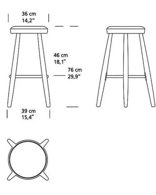 Carl Hansen CH56 -baarituoli, öljytty tammi / nahkaverhoilu - Image 5