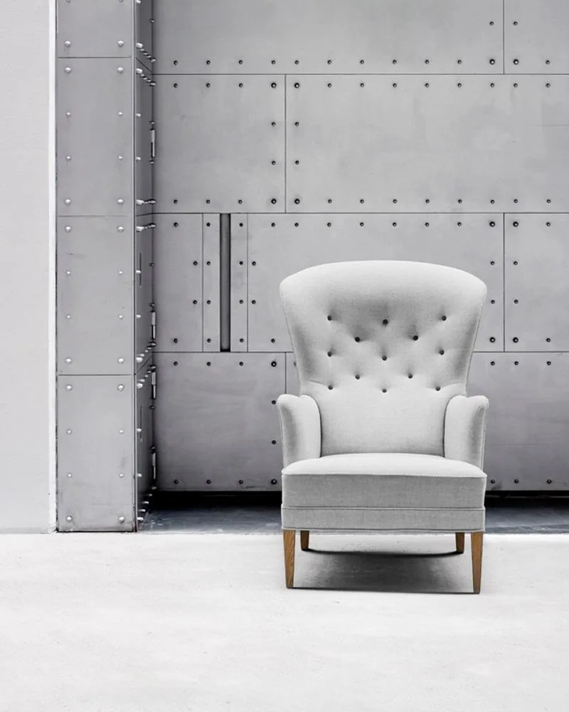 Carl Hansen FH419 HERITAGE armchair, grey / lacquered oak - Image 2