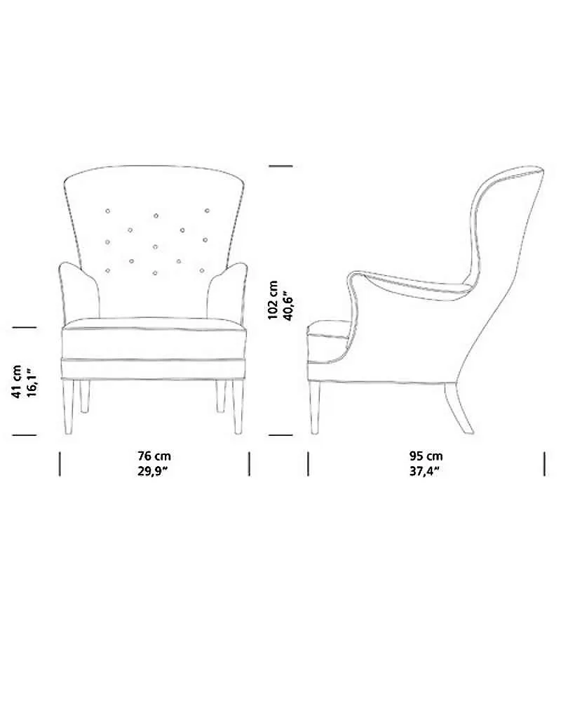 Carl Hansen FH419 HERITAGE armchair, grey / lacquered oak - Image 4