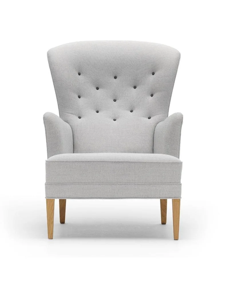 Carl Hansen FH419 HERITAGE armchair, grey / lacquered oak