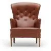 Carl Hansen FH419 HERITAGE armchair, brown leather / oiled walnut