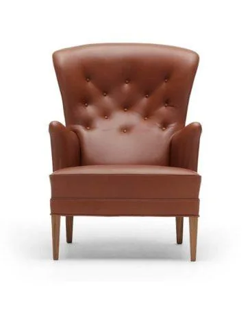 Carl Hansen FH419 HERITAGE -nojatuoli, ruskea nahka / öljytty pähkinä