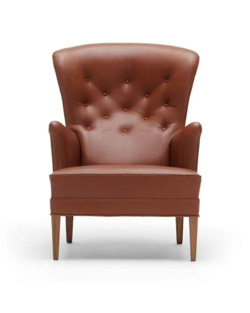 Carl Hansen FH419 HERITAGE armchair, brown leather / oiled walnut