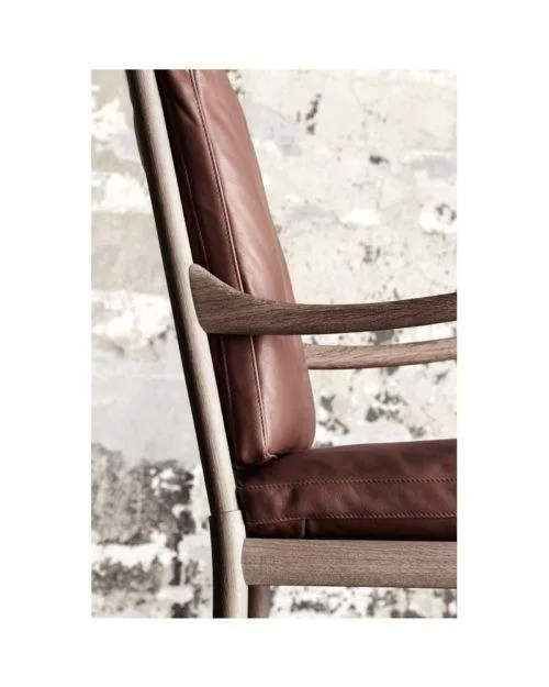 Carl Hansen OW149 armchair, soaped oak / black leather - Image 8