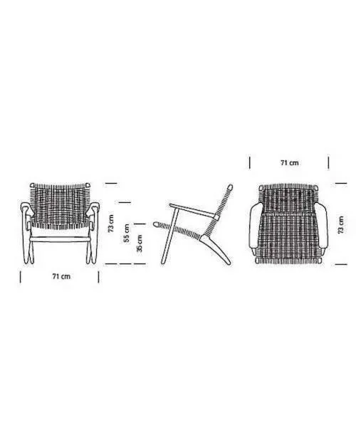 Carl Hansen CH25 -tuoli, musta tammi / luonnonvärinen paperinaru - Image 5