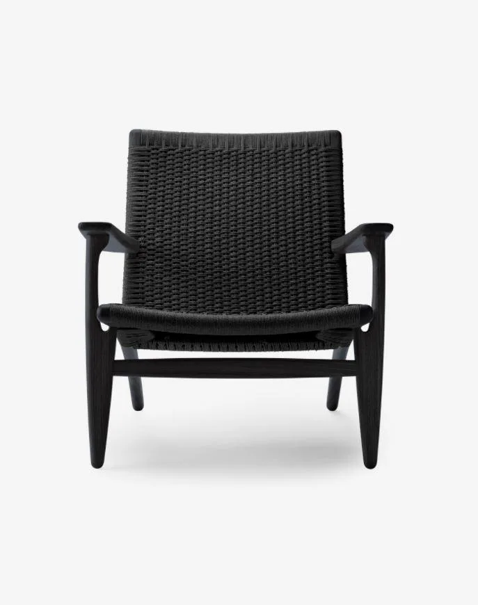Carl Hansen CH25 chair, black oak / black paper cord