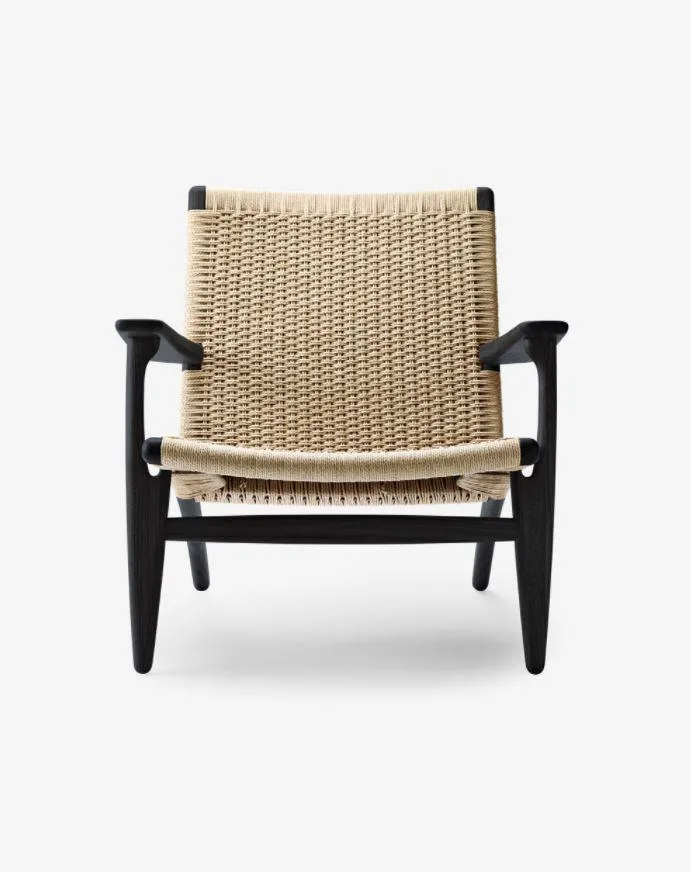 Carl Hansen CH25 chair, black oak / natural paper cord