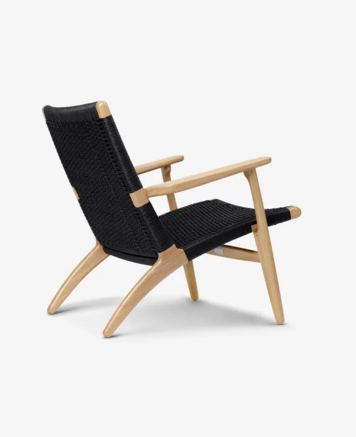 Carl Hansen CH25 chair, lacquered oak / black paper cord - Image 2