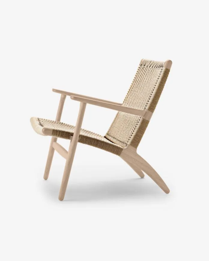 Carl Hansen CH25 chair, soaped oak / natural paper cord - Image 2