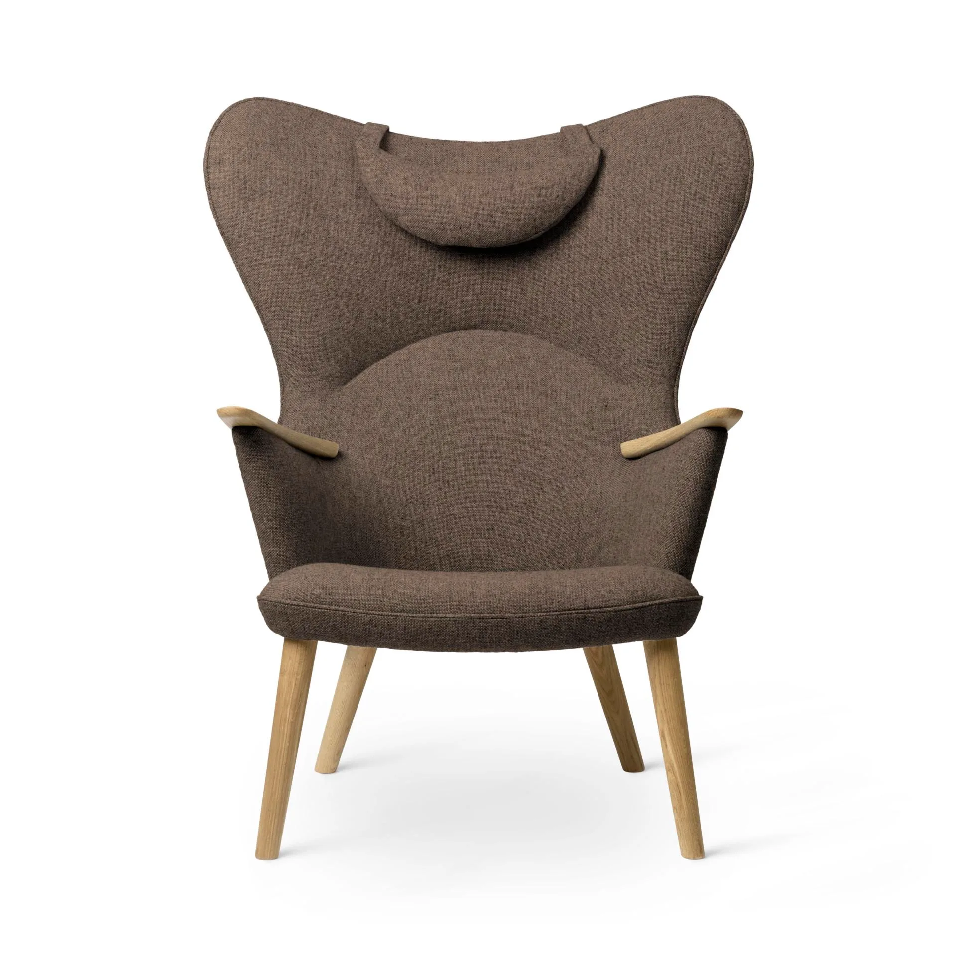 Carl Hansen CH78 MAMA BEAR armchair, brown / oiled oak