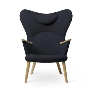 Carl Hansen CH78 MAMA BEAR armchair, dark blue / oiled oak