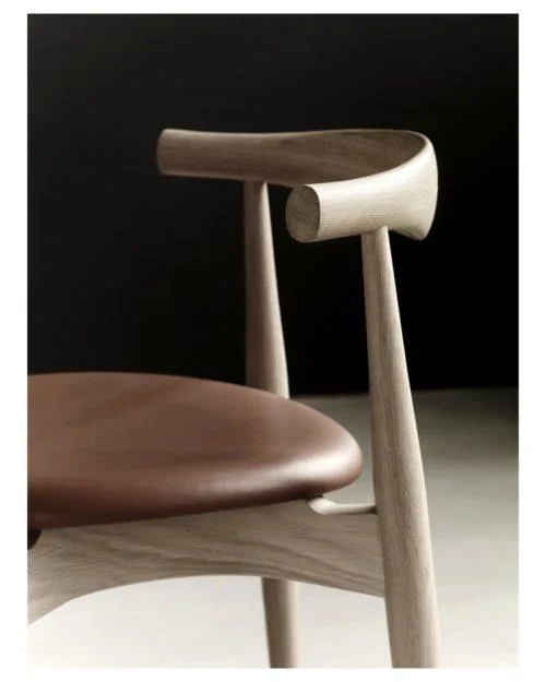 Carl Hansen CH20 chair, oiled oak / light brown leather - Image 4