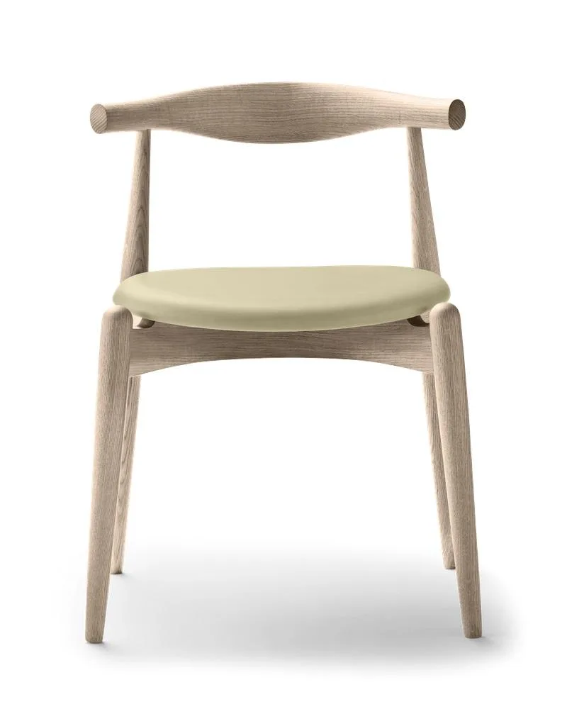 Carl Hansen CH20 chair, white oiled oak / light leather