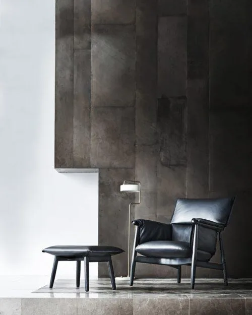 Carl Hansen E015 EMBRACE lounge chair, black painted oak / leather - Image 3