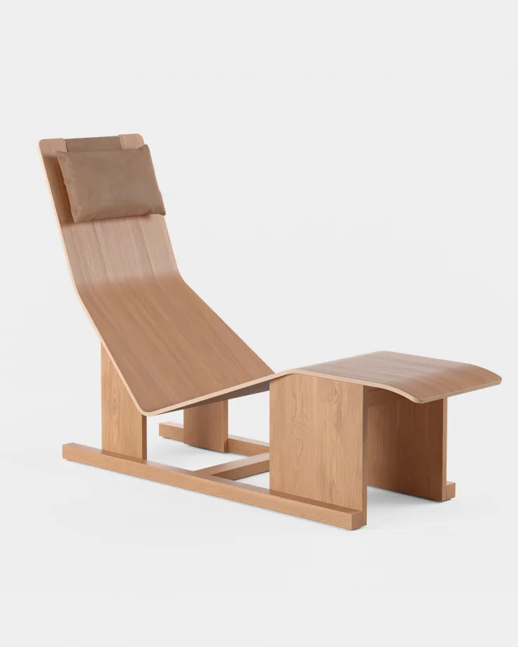 Massproductions 4PM easy chair, american cherry