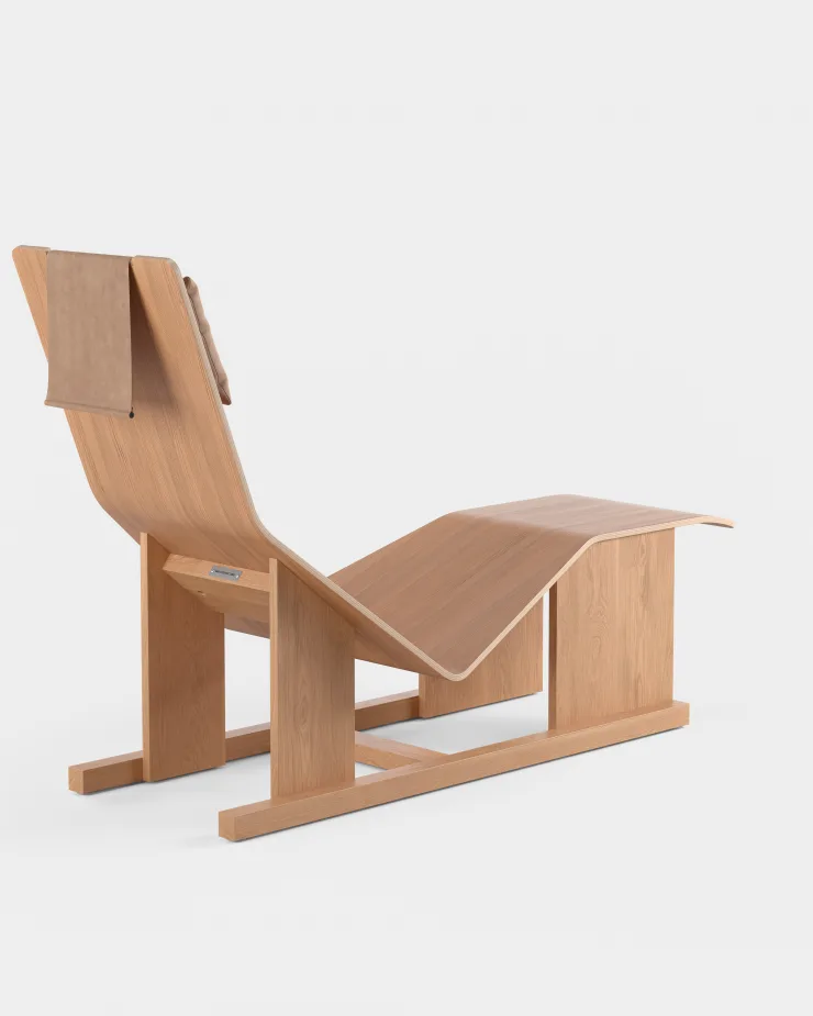 Massproductions 4PM easy chair, american cherry - Image 3