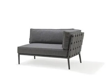 Cane-line CONIC 2-seater left, dark grey