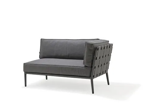 Cane-line CONIC 2-seater left, dark grey