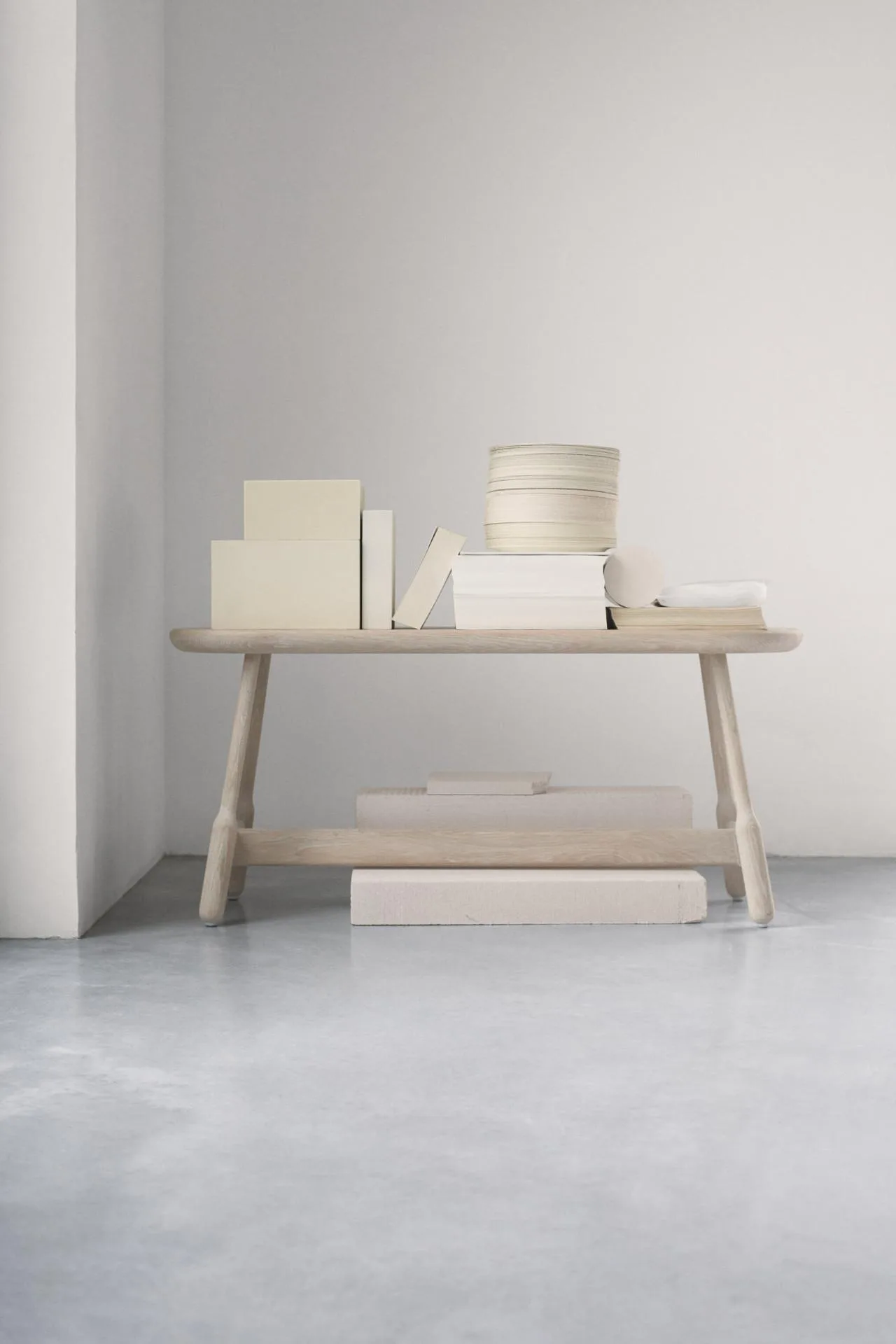 Massproductions ALBERT bench 110 cm, white oiled oak - Image 4