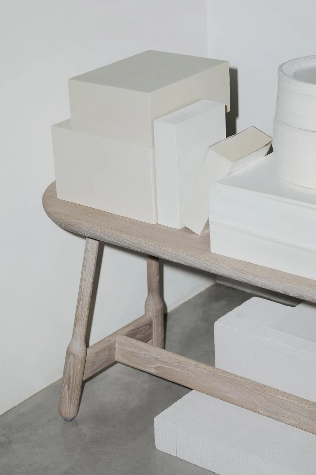 Massproductions ALBERT bench 110 cm, white oiled oak - Image 3