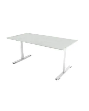 Dencon DELTA electric table 140x80cm, white