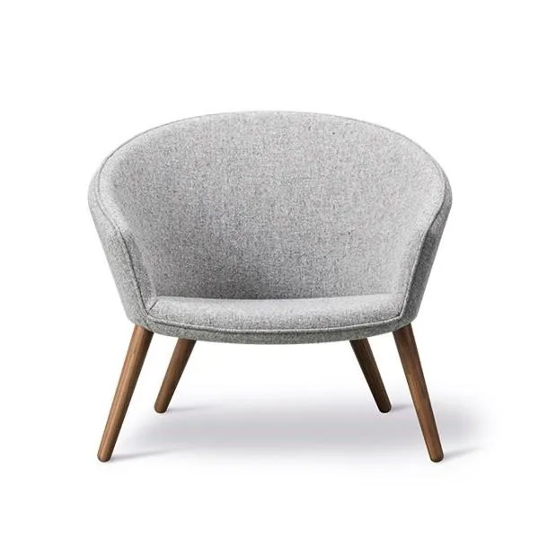 Fredericia DITZEL Lounge chair, grey/lacquered walnut