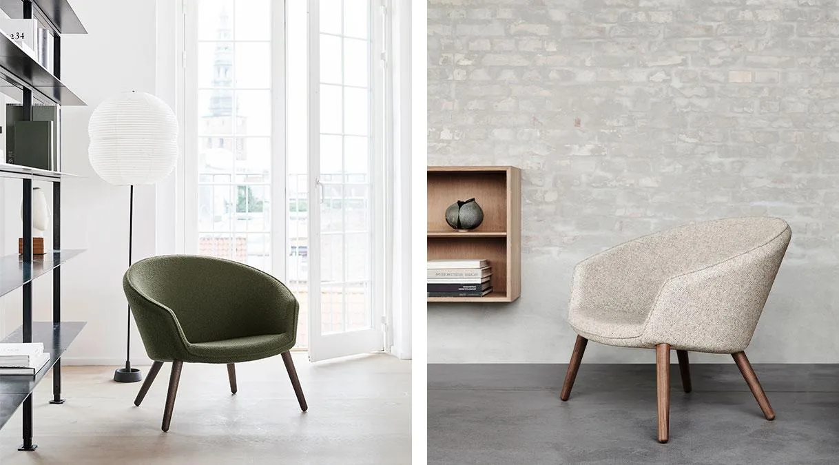 Fredericia DITZEL Lounge chair, moonlight sheepskin/lacquered oak - Image 5