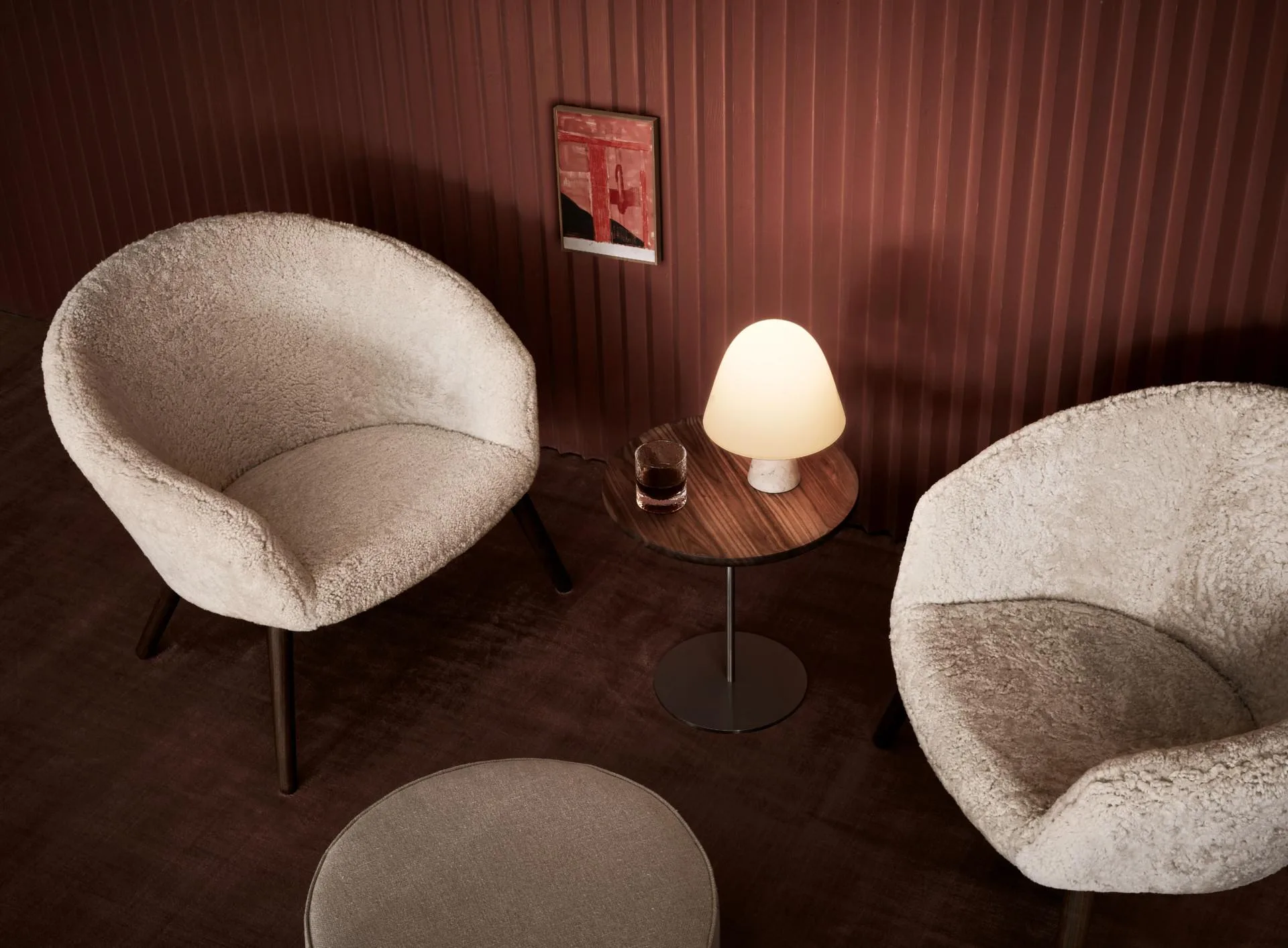 Fredericia DITZEL Lounge chair, moonlight sheepskin/lacquered oak - Image 8