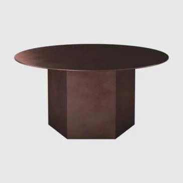 GUBI EPIC coffee table Ø80 cm, earthy red steel