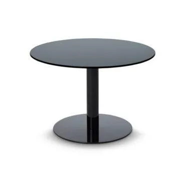 Tom Dixon FLASH coffee table, circle, black glass table top / black base