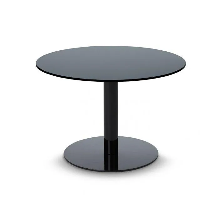 Tom Dixon FLASH coffee table, circle, black glass table top / black base