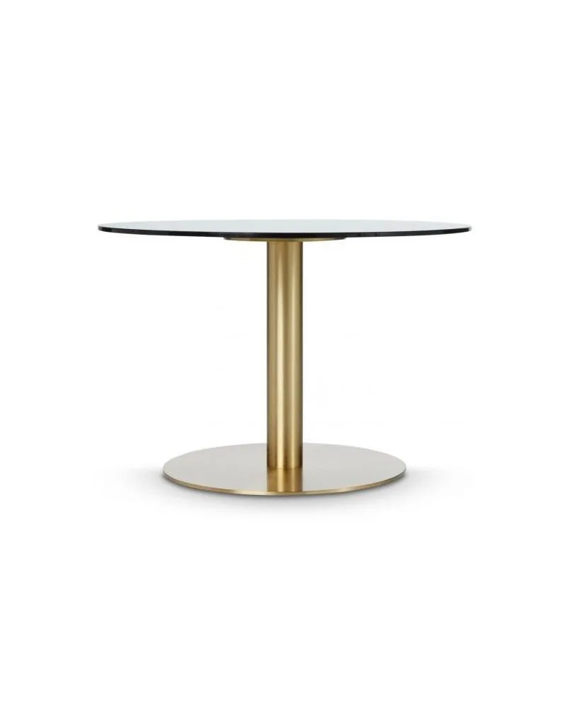 Tom Dixon FLASH -sohvapöytä, pyöreä, musta lasikansi/messinkijalka - Image 2