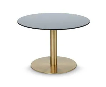 Tom Dixon FLASH coffee table, circle, black glass table top / brass base