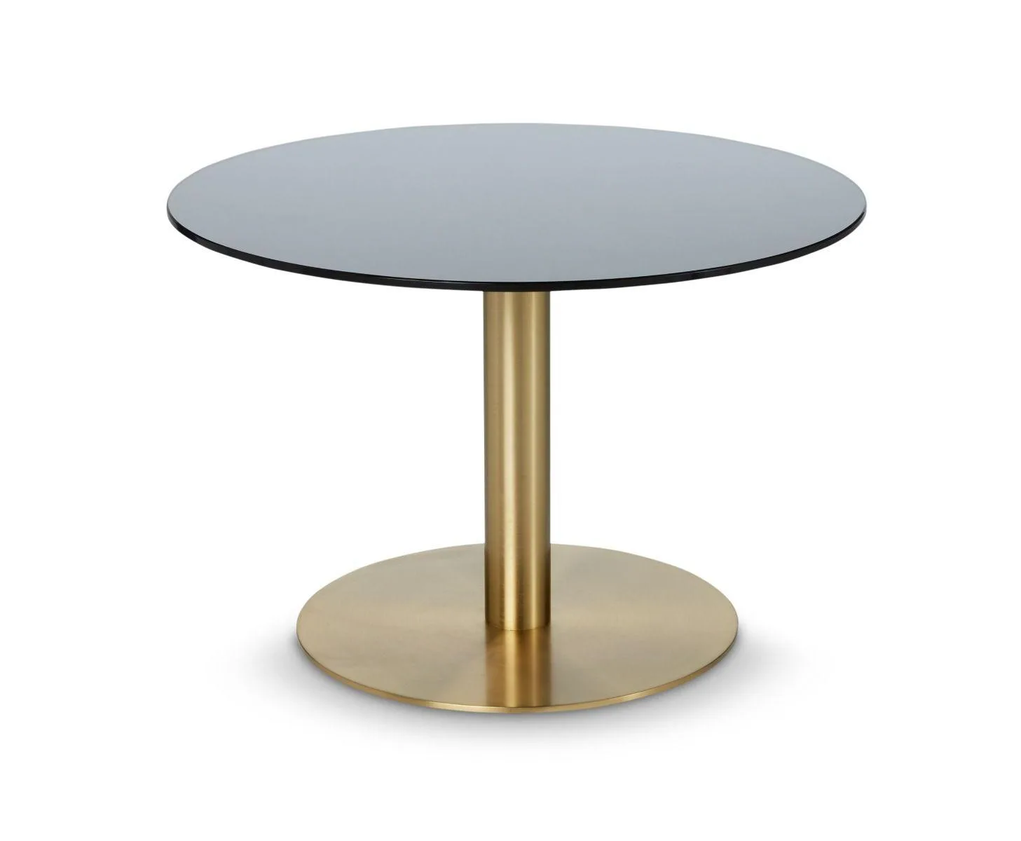 Tom Dixon FLASH -sohvapöytä, pyöreä, musta lasikansi/messinkijalka