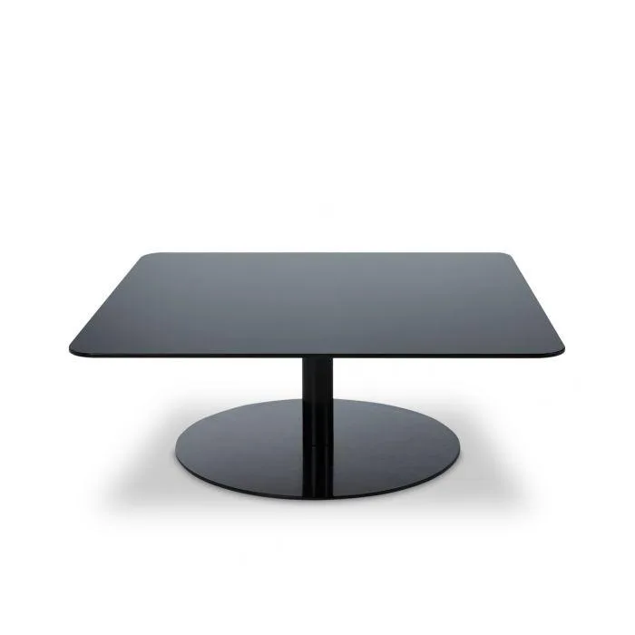 Tom Dixon FLASH coffee table, square, black glass table top / black base