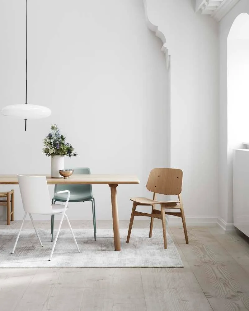 Fredericia SØBORG 3051 chair, lacquered oak, brown leather - Image 2