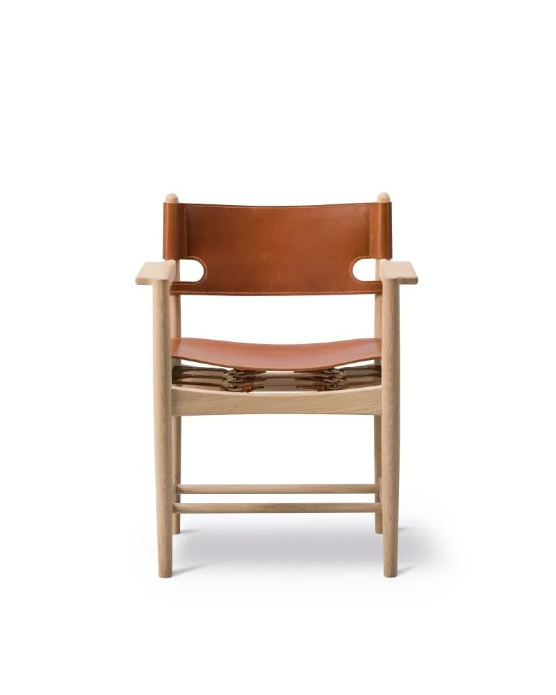 Fredericia THE SPANISH DINING CHAIR, with armrests, soaped oak/cognac leather - Image 2
