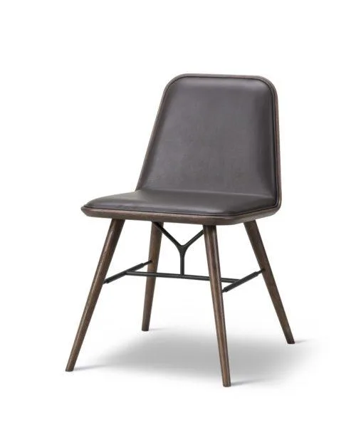 Fredericia SPINE chair, black leather/smoked oak