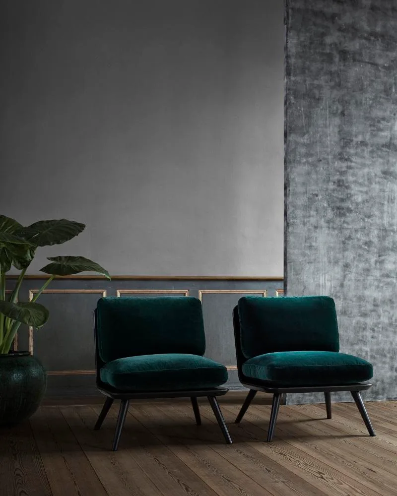 Fredericia SPINE LOUNGE PETIT -nojatuoli, musta nahka/musta - Image 3