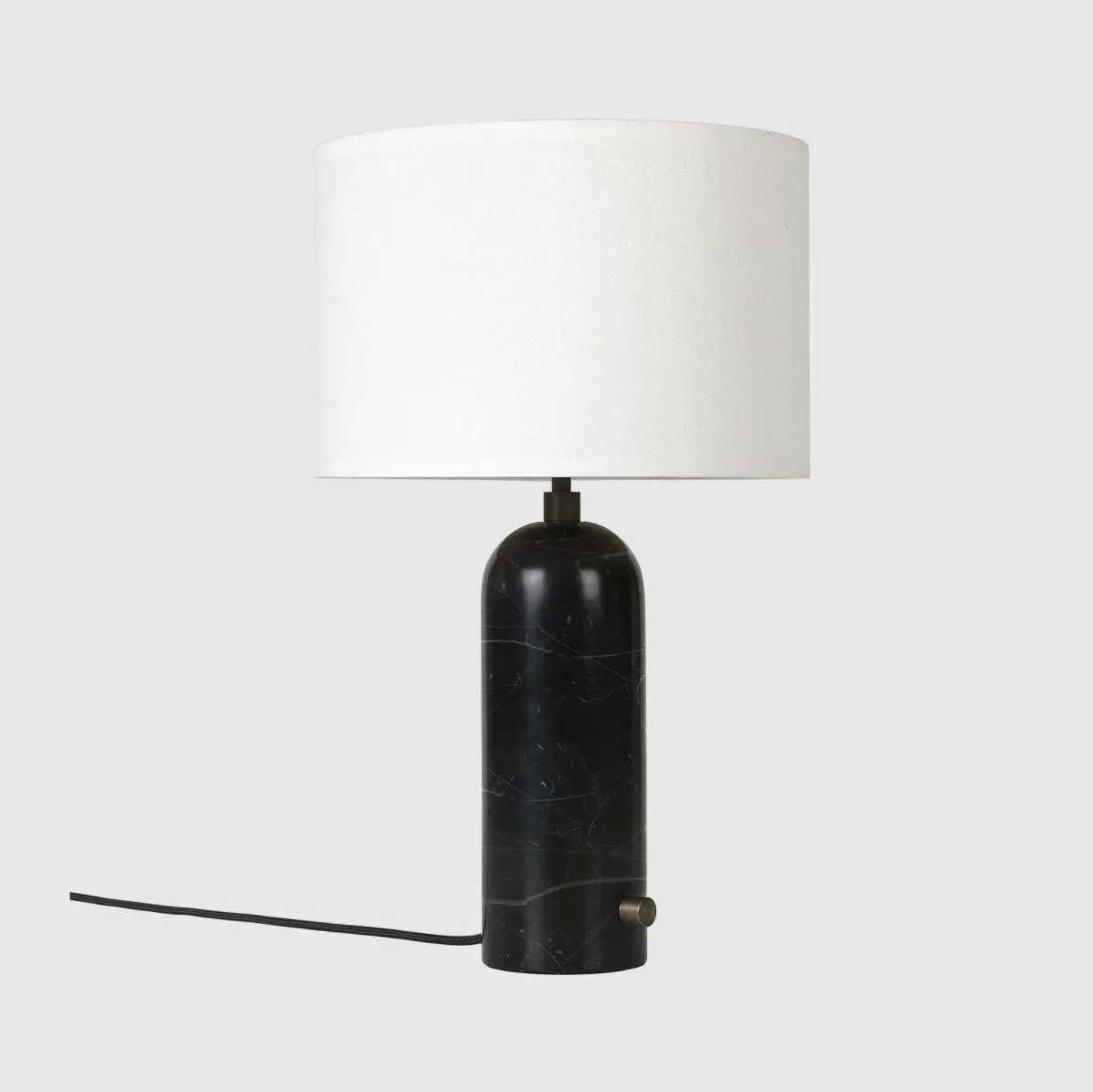 GUBI GRAVITY table lamp small, black marble / white