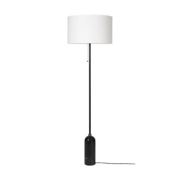 GUBI GRAVITY floor lamp, black marble / white
