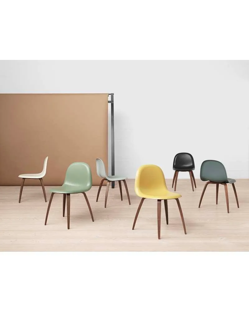 GUBI 3D chair, walnut/black, sledge base - Image 4
