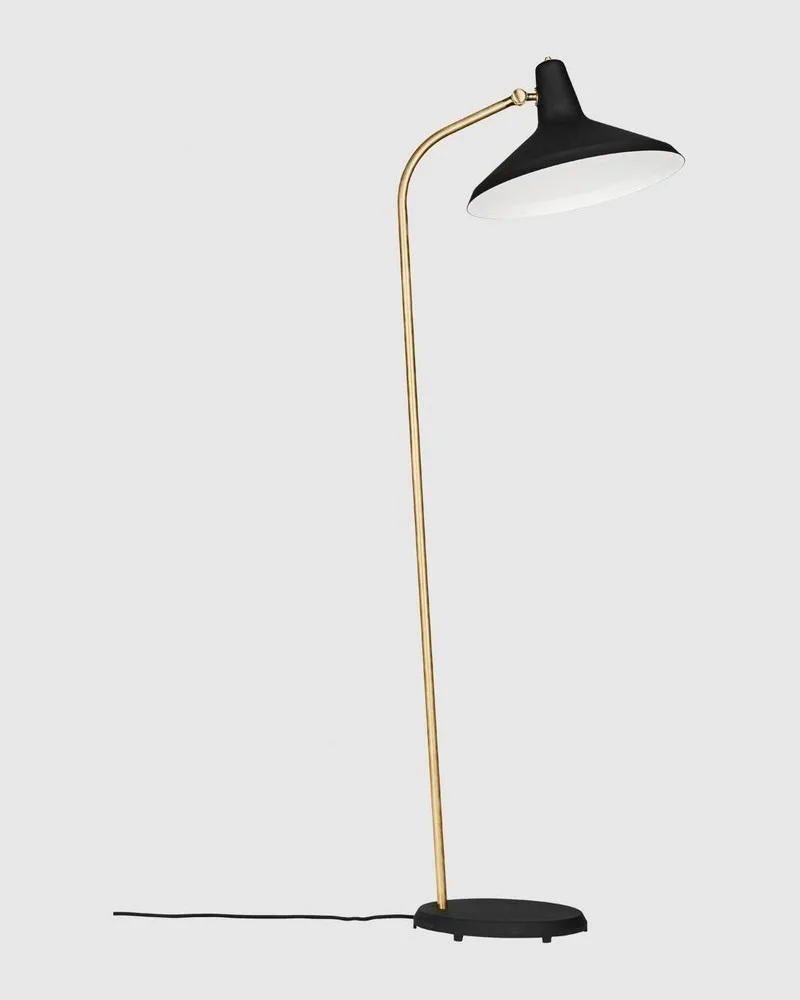 GUBI G-10 floor lamp, black/brass