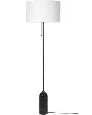GUBI GRAVITY floor lamp, black marble / white