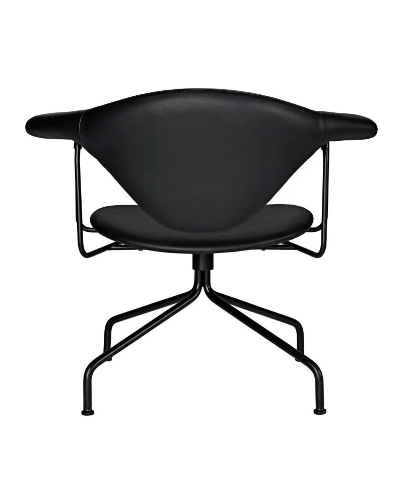 GUBI MASCULO meeting chair, swivel base, black leather - Image 2