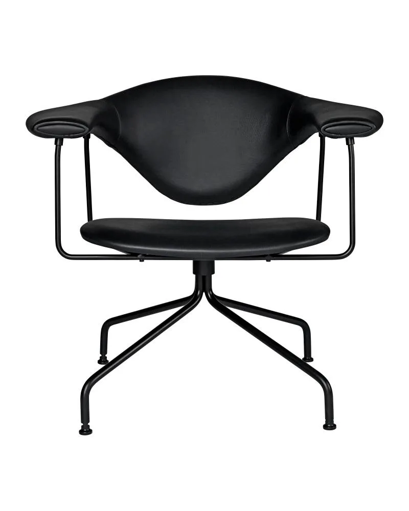 GUBI MASCULO meeting chair, swivel base, black leather