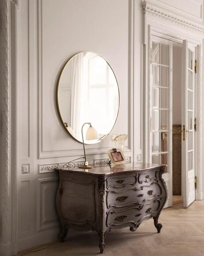 GUBI wall mirror, round, black brass - Image 2