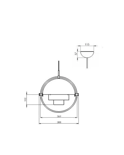 GUBI MULTI-LITE pendant, pink/brass - Image 7