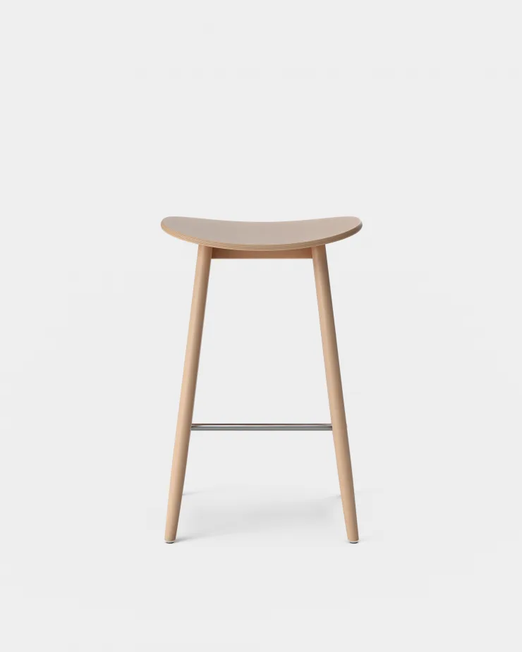Massproductions ICHA barstool 65 cm, natural beech - Image 2