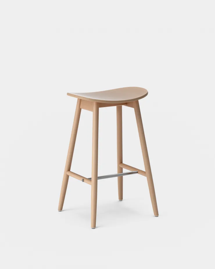 Massproductions ICHA barstool 65 cm, natural beech